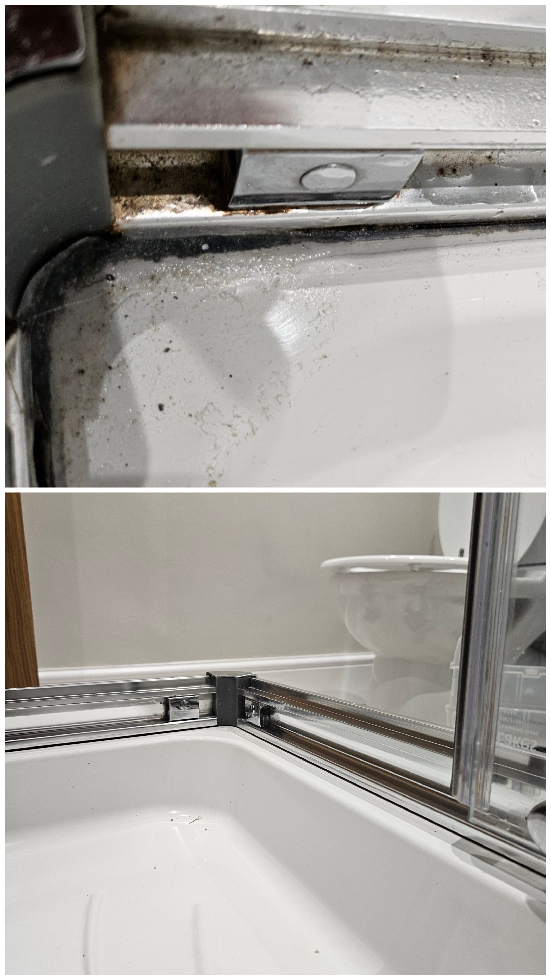 Sealant and mastic replacement — before (top) and after (bottom)