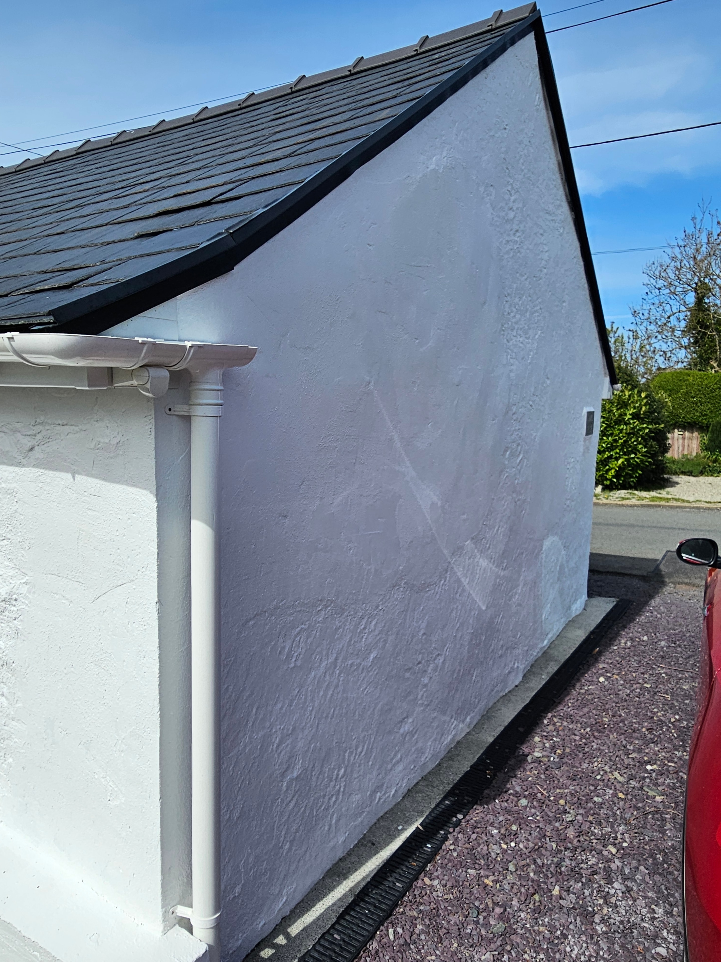 Completed exterior painting — side view, Hermon