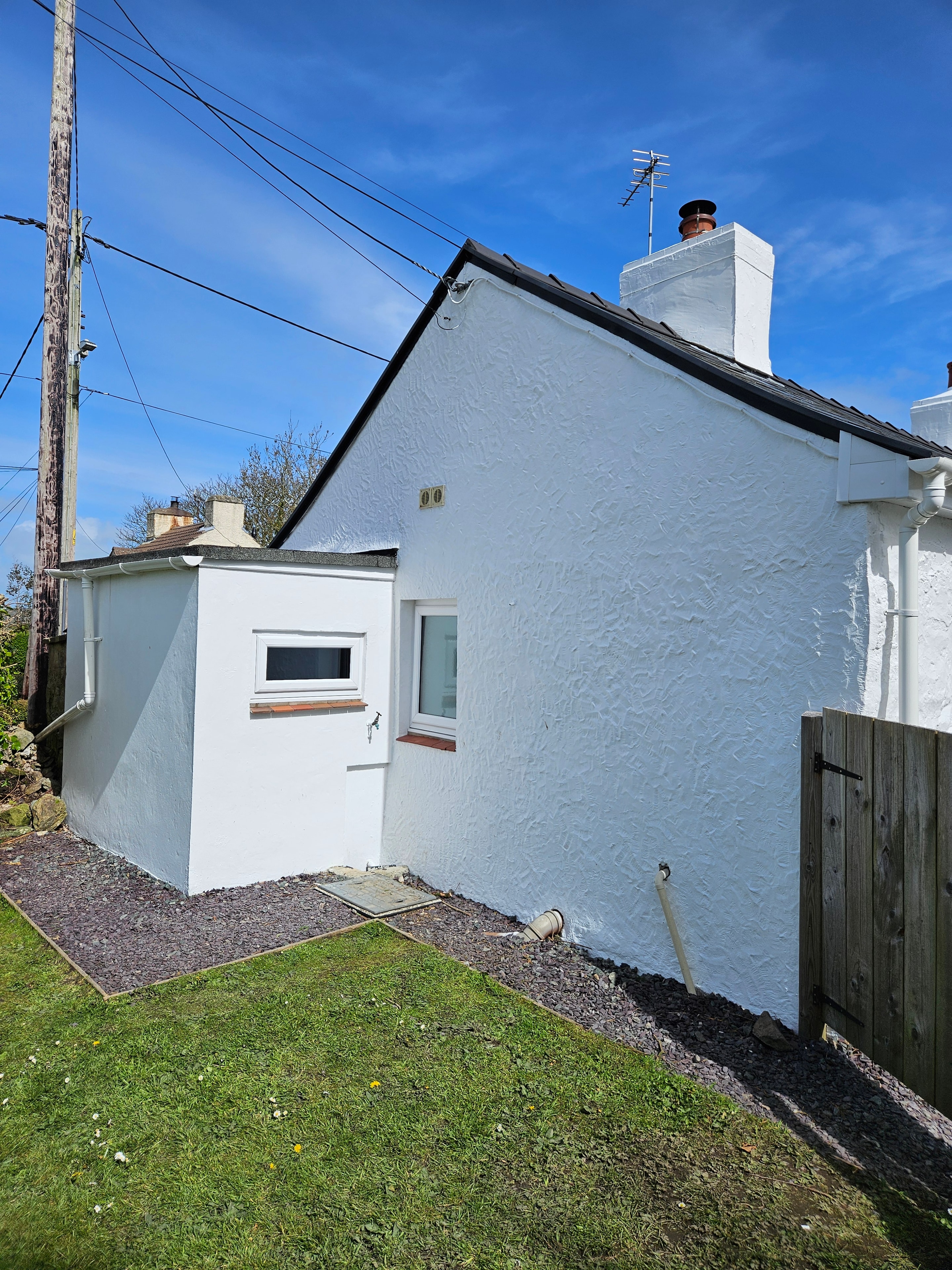 Completed exterior painting — detail view, Hermon