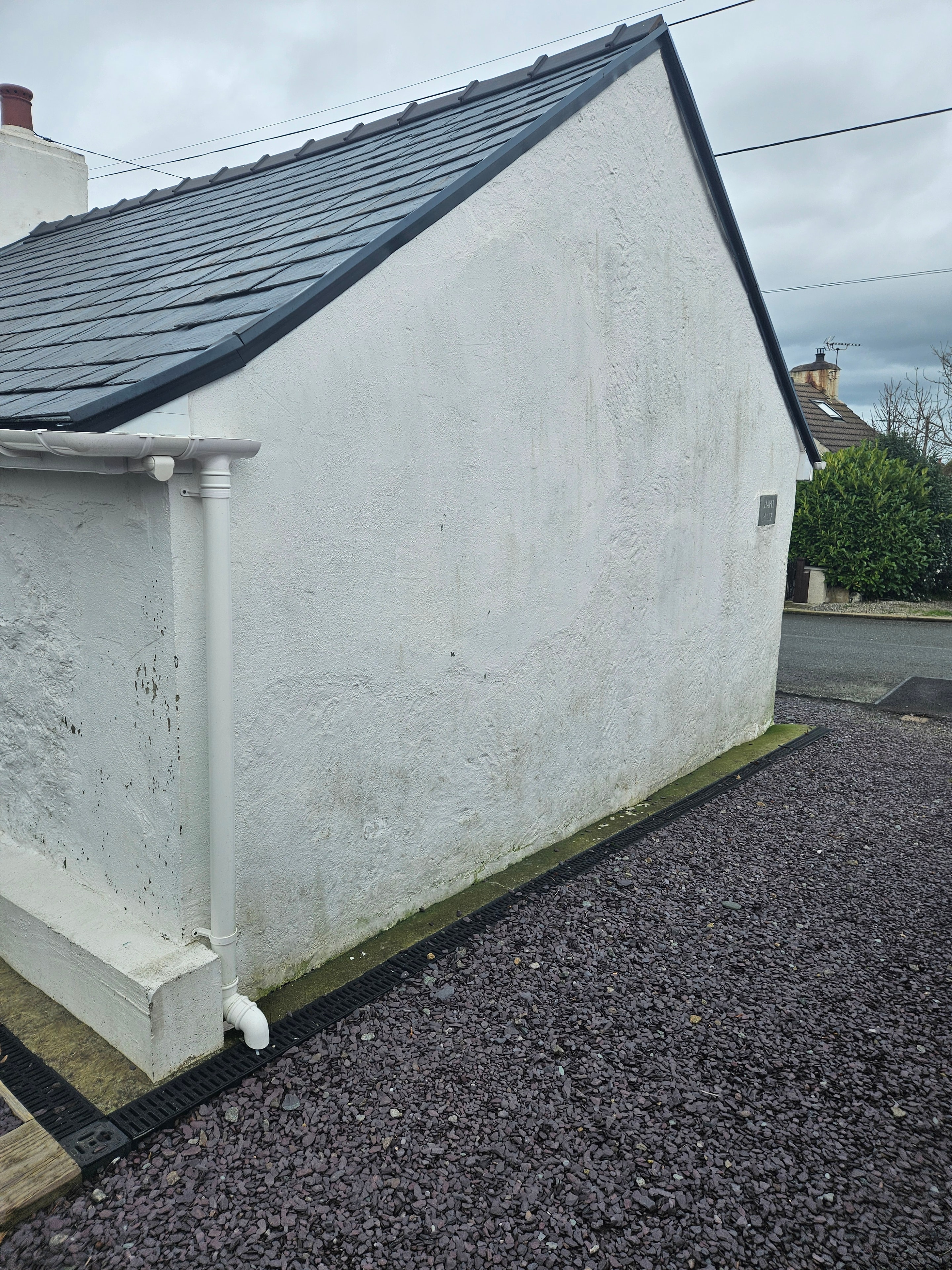 Exterior render before painting — Hermon, Anglesey